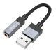Перехідник-адаптер Hoco UPA32D, USB to Jack 3.5, 15см, чорний Перехідник-адаптер Hoco UPA32D, USB to Jack 3.5, 15см, чорний