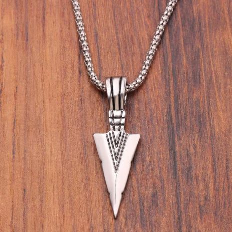 Чоловічий кулон Стріла наконечник Arrow підвіска у вигляді сріблястої стріли