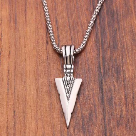 Мужской кулон Стрела наконечник Arrow подвеска в виде серебристой стрелы
