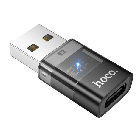 Адаптер перехідник Hoco UA36C, USB to Type-C, black