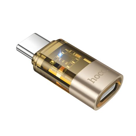 Адаптер перехідник Hoco UA36D, Type-C to Lightning, 3А, gold