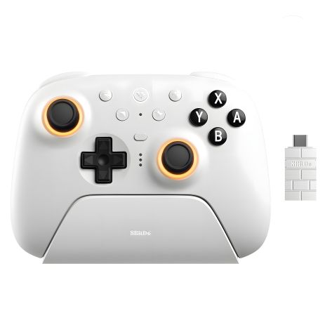 8BitDo Ultimate 2 Bluetooth Switch, Switch 2, ПК з Windows, TMR, Еффект Холла Білий геймпад