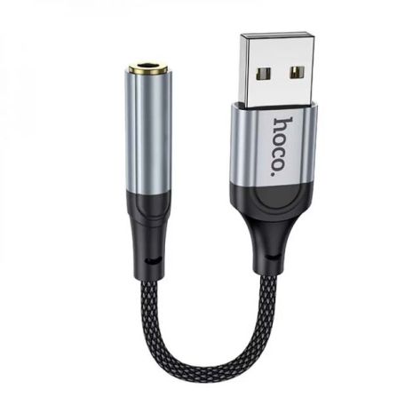 Адаптер перехідник Hoco LS36 USB to Jack 3.5 (F) чорний