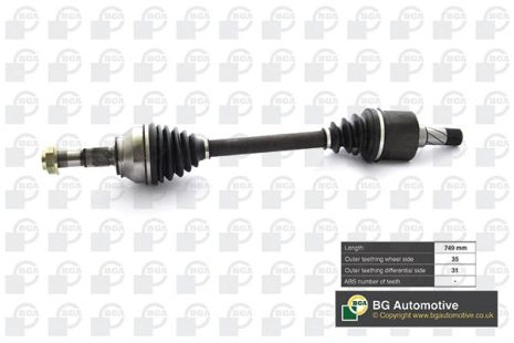 Вал приводной, полуось FIAT DUCATO, PEUGEOT BOXER, CITROËN JUMPER, BGA (DS6738L)
