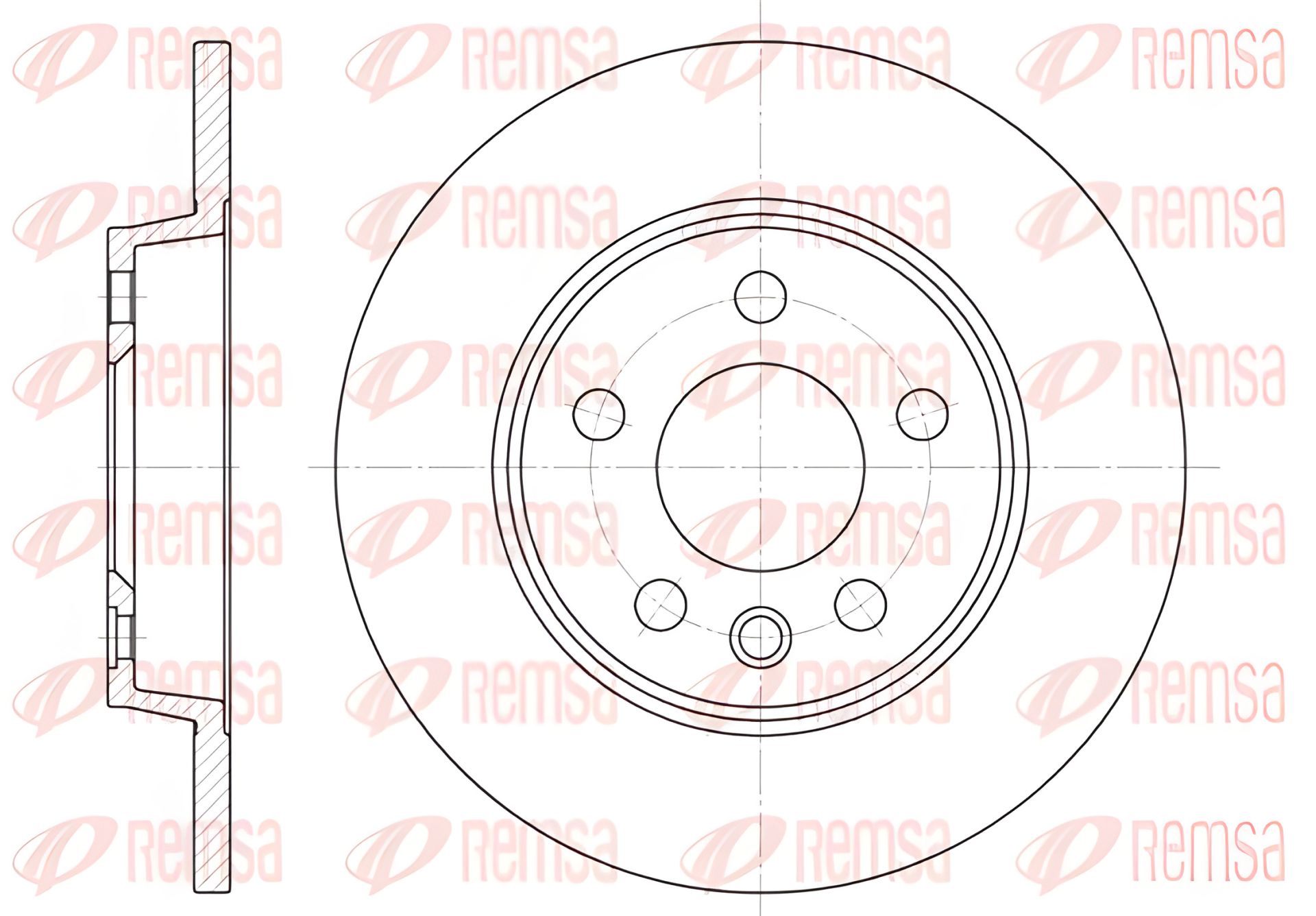 Гальмівний диск VW TRANSPORTER, REMSA (655800) Гальмівний диск VW TRANSPORTER, REMSA (655800)