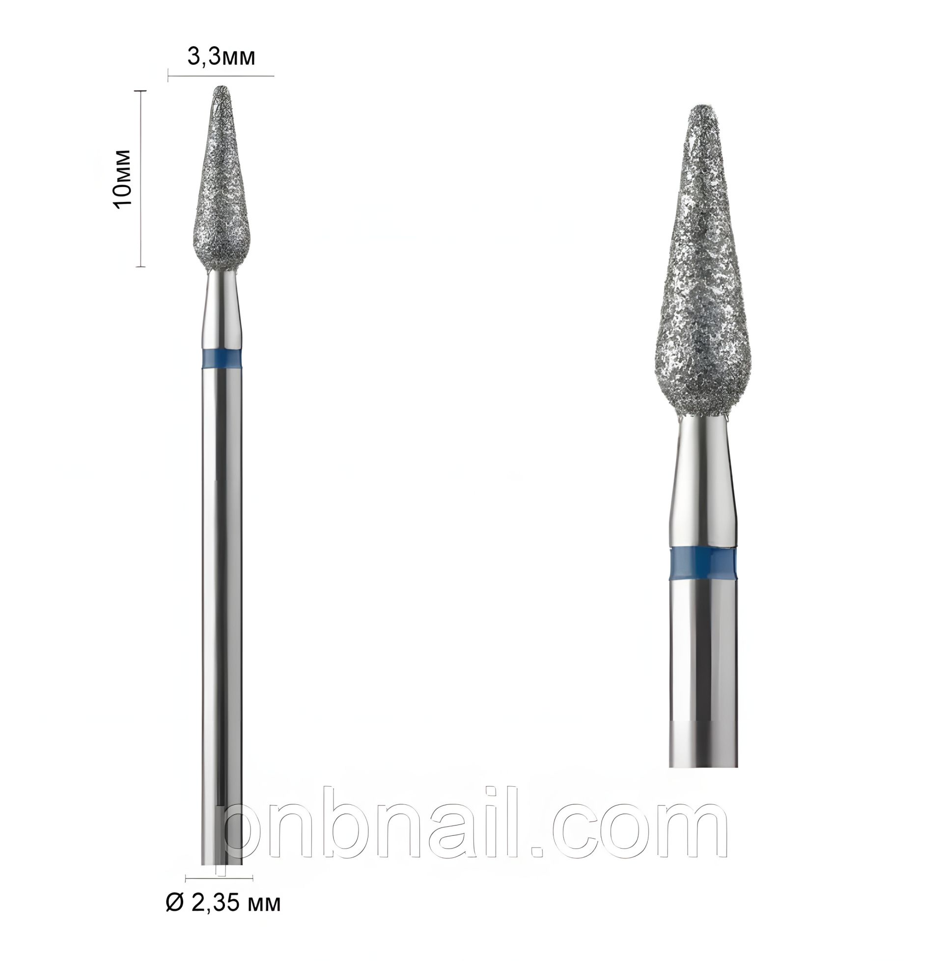 Фреза алмазная 266 (Капля) DLX синяя 031 Фреза алмазная 266 (Капля) DLX синяя 031