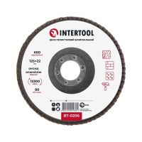 Диск шлифовальный лепестковый, 125×22 мм, зерно K60 INTERTOOL BT-0206