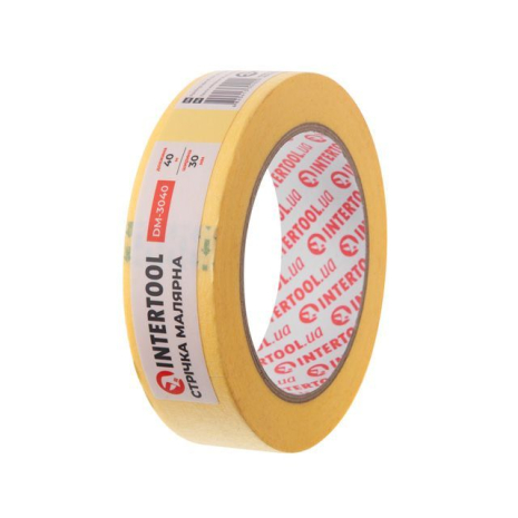 Лента малярная 30мм, 40м, желтая INTERTOOL DM-3040