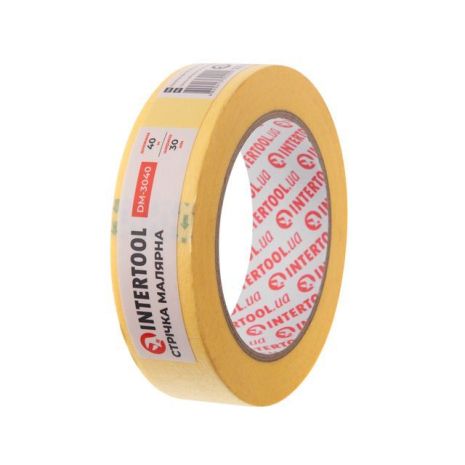 Стрічка малярна 30мм, 40м, жовта INTERTOOL DM-3040