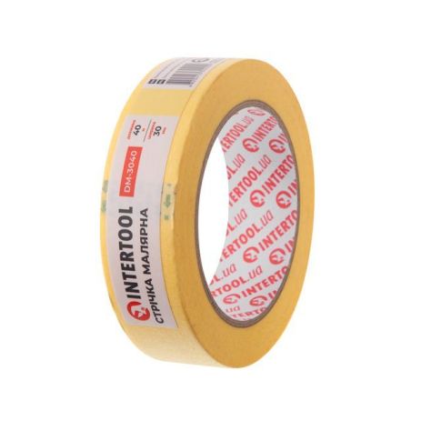 Стрічка малярна 30мм, 40м, жовта INTERTOOL DM-3040