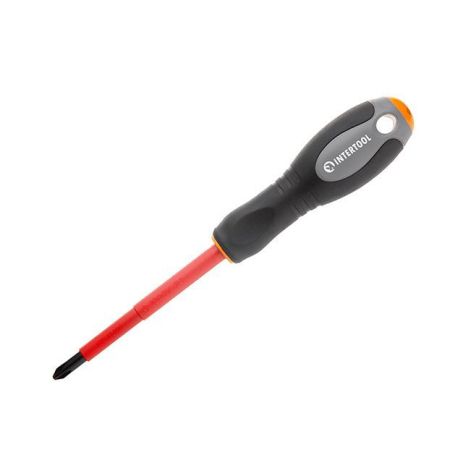 Отвертка крестовая изолированная, PH2, 1000 В, 100 мм INTERTOOL VT-3212