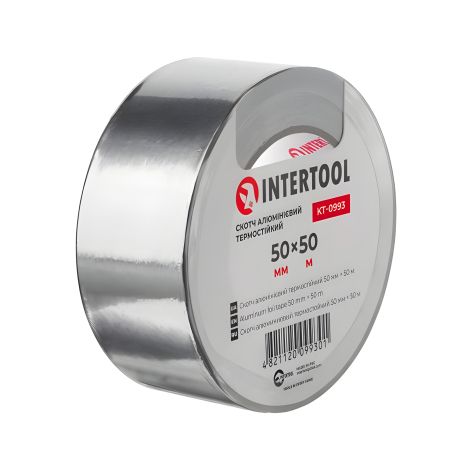 Алюминиевый термостойкий скотч, 50 м, 50 мм INTERTOOL KT-0993