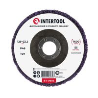 Диск зачистной из вспененного абразива, фиолетовый, 125×22,2×13 мм, P46, T27 INTERTOOL BT-0603