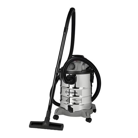 Пылесос для стройки, 1,4 кВт, >17 кПа, бак 30 л, сталь 410, розетка, HEPA фильтр, шланг 3 м INTERTOOL DT-1030