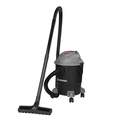 Строительный пылесос, 1,2 кВт, >17 кПа, бак 20 л, шланг 1,5 м INTERTOOL DT-1020
