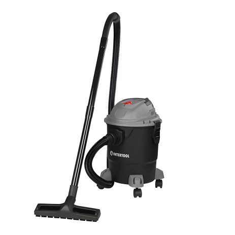 Строительный пылесос, 1,2 кВт, >17 кПа, бак 20 л, шланг 1,5 м INTERTOOL DT-1020