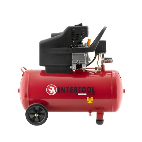 Поршневой компрессор 50 л, 1,2 кВт, 220 В, 8 атм, 205 л/мин INTERTOOL PT-0021
