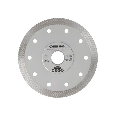 Відрізний алмазний диск для керамограніту, 125 мм, 36%, 12200 об/хв INTERTOOL CT-3102