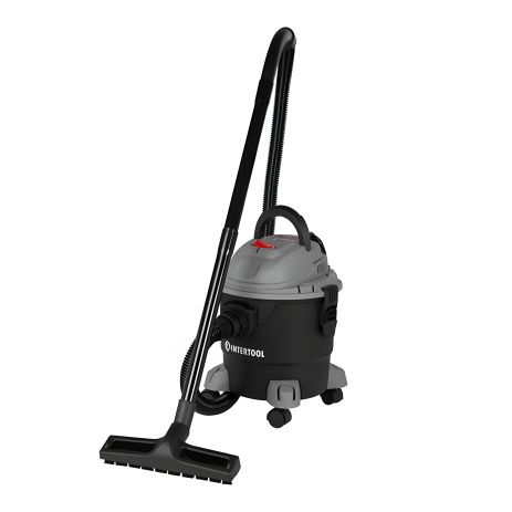 Будівельний пилосос, 1,0 кВт, >17 кПа, бак на 15 л, пластиковий, з шлангом 1,5 м, INTERTOOL DT-1015