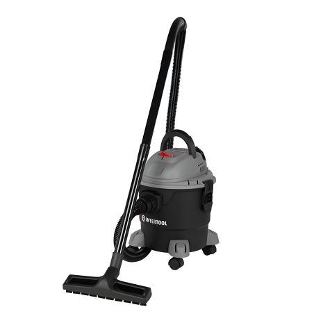 Строительный пылесос, 1,0 кВт, >17 кПа, бак 15 л пластик, шланг 1,5 м INTERTOOL DT-1015 Строительный пылесос, 1,0 кВт, >17 кПа, бак 15 л пластик, шланг 1,5 м INTERTOOL DT-1015