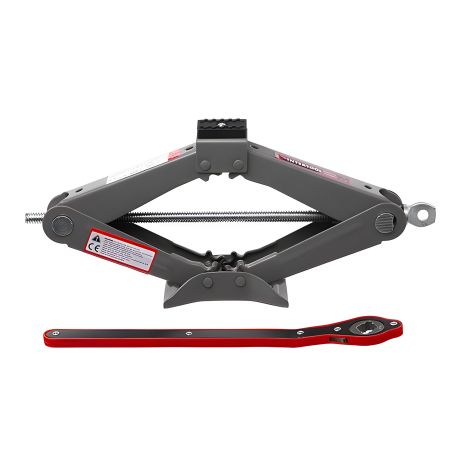 Механічний ромбоподібний домкрат, 1,5 т, з тріскачкою, гумовим упором, 90-370 мм INTERTOOL GT0183