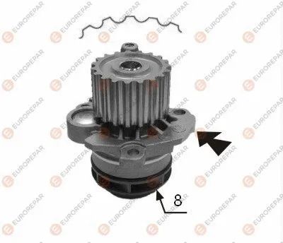 Водяной насос CHRYSLER SEBRING, DODGE JOURNEY, JEEP PATRIOT, EUROREPAR (1637172880)