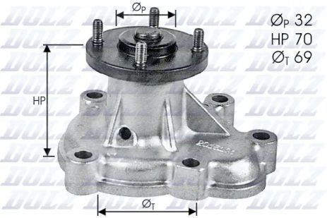 Водяний насос OPEL CORSA, OPEL ASTRA, OPEL VECTRA, DOLZ (O131)