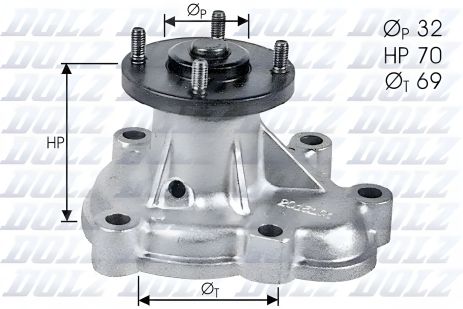 Насос водяний OPEL CORSA, OPEL ASTRA, OPEL VECTRA, DOLZ (O131)