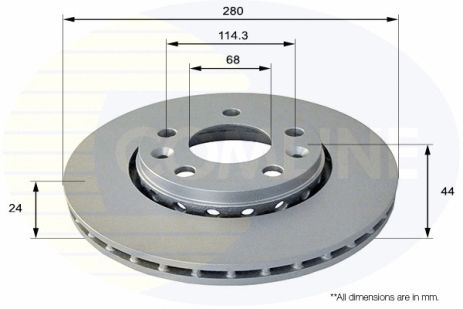 Диск тормозной NISSAN TERRANO, DACIA DUSTER, RENAULT KANGOO, COMLINE (ADC1585V)