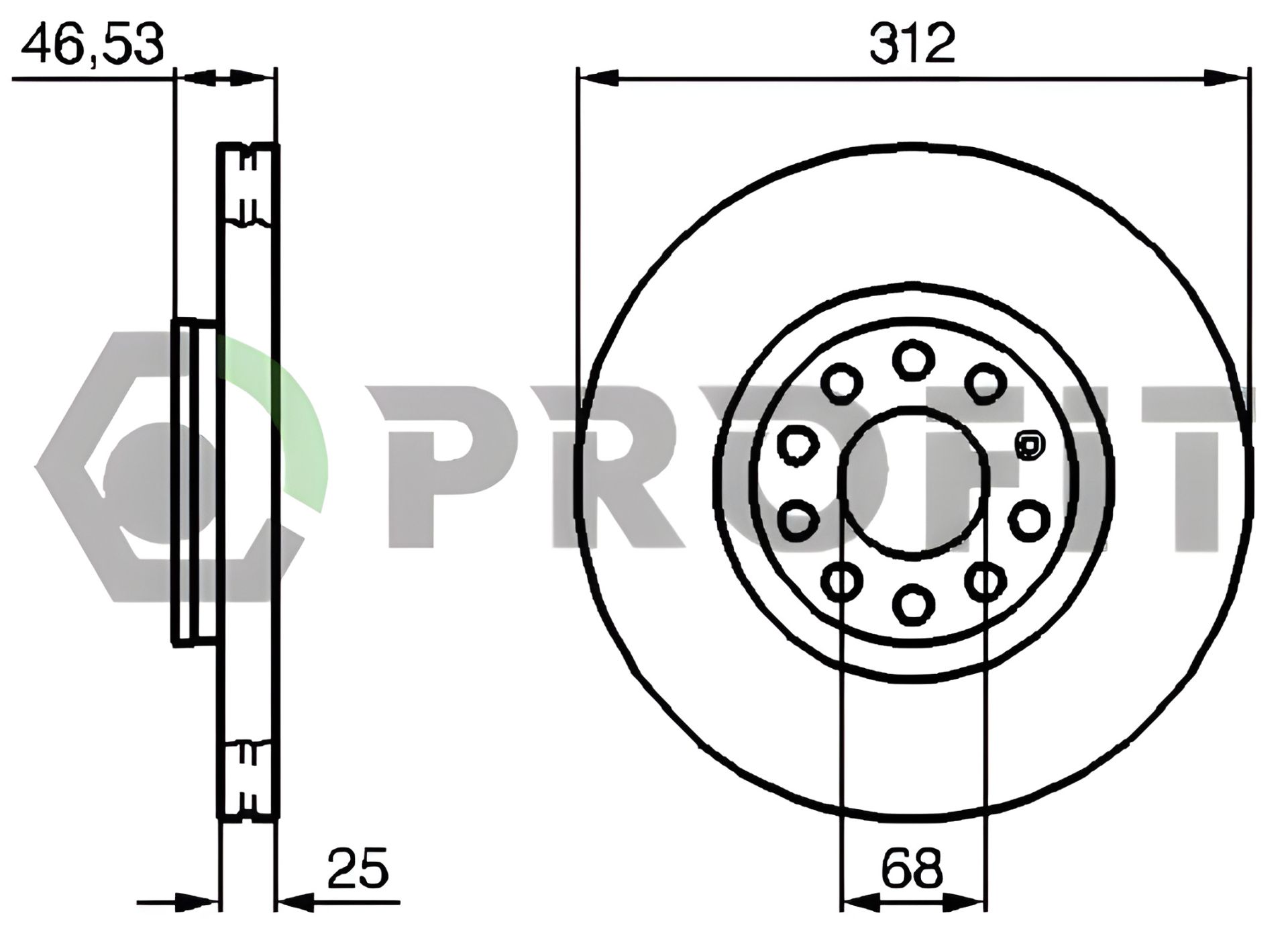 Диск гальмівний SEAT EXEO, AUDI A4, A6, від бренду PROFIT (50101707) Диск гальмівний SEAT EXEO, AUDI A4, A6, від бренду PROFIT (50101707)