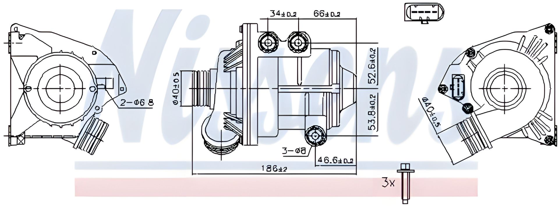 Водяний насос для BMW X5, NISSENS (831087) Водяний насос для BMW X5, NISSENS (831087)