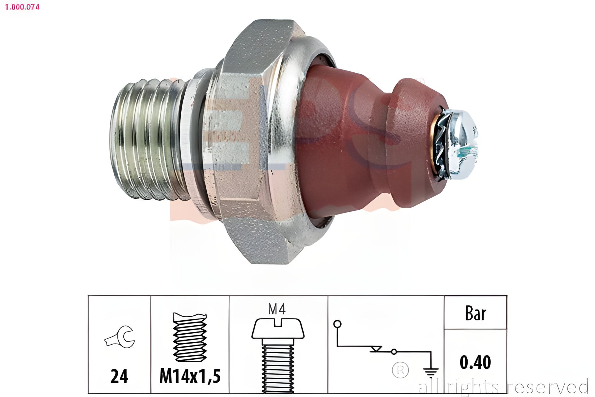 Датчик тиску оливи для PUCH G-MODELL, MERCEDES-BENZ T1, MERCEDES-BENZ 100, EPS (1800074) Датчик тиску оливи для PUCH G-MODELL, MERCEDES-BENZ T1, MERCEDES-BENZ 100, EPS (1800074)