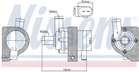 Водяний насос SKODA RAPID, AUDI A1, SEAT TOLEDO, NISSENS (832109) Водяний насос SKODA RAPID, AUDI A1, SEAT TOLEDO, NISSENS (832109)