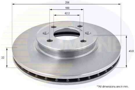 Диск гальмівний KIA RIO, HYUNDAI ACCENT, COMLINE (ADC2408V)