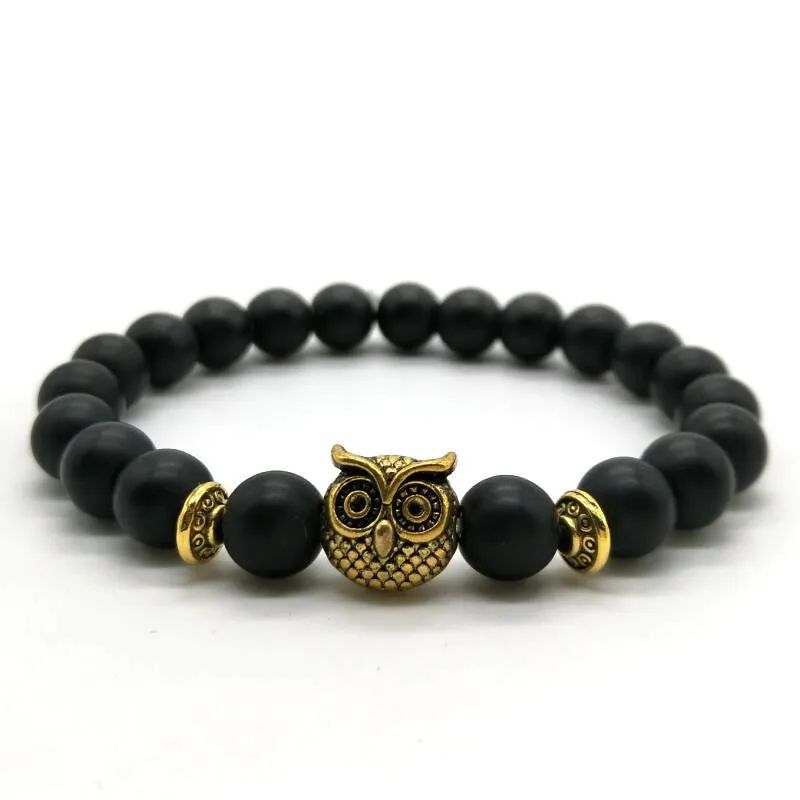 Браслет сова из шунгита с совой OWL черный вулканический камень Браслет сова из шунгита с совой OWL черный вулканический камень