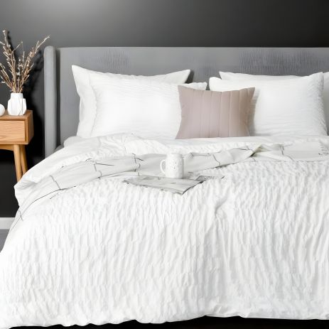 Комплект постельного белья полуторный Cloud Dream IDEIA жатка подарочная упаковка белый (8-36028*001)