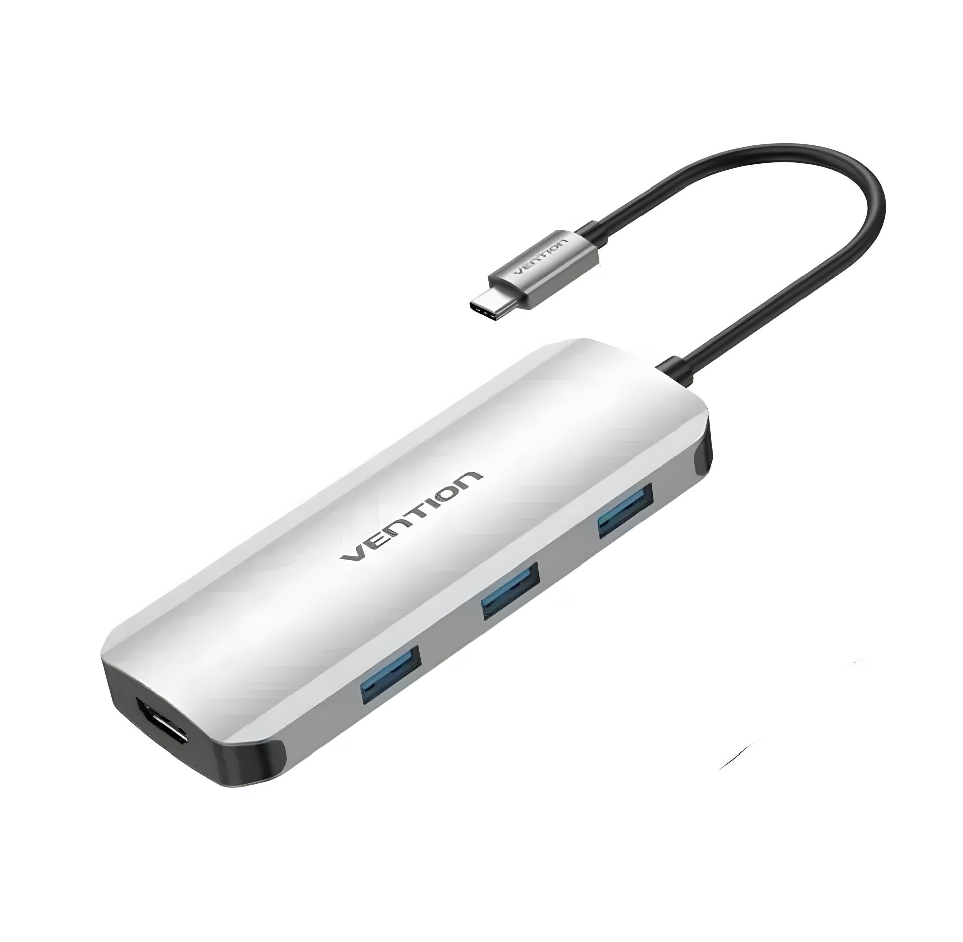 Хаб USB Vention Type-C to HDMI, USB 3.0x3, SD, TF, PD Docking Station Gray 0.15M Aluminum Alloy Type TOJHB Хаб USB Vention Type-C to HDMI, USB 3.0x3, SD, TF, PD Docking Station Gray 0.15M Aluminum Alloy Type TOJHB