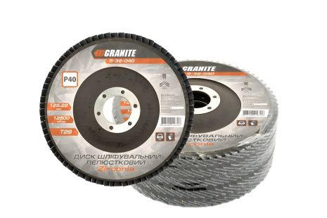 Конічний шліфувальний диск пелюстковий ZIRCONIA Т29 зерно 40 125×22 мм 5 шт MASTERTOOL 8-32-040PC Конічний шліфувальний диск пелюстковий ZIRCONIA Т29 зерно 40 125×22 мм 5 шт MASTERTOOL 8-32-040PC