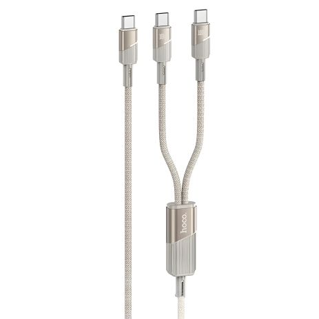 Кабель Hoco U139, 2в1, Type-C to 2xType-C, PD 100W, 1.2m, gold