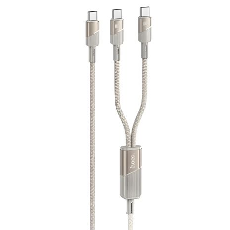 Кабель Hoco U139, 2в1, Type-C to 2хType-C, PD 100W, 1.2m, gold Кабель Hoco U139, 2в1, Type-C to 2хType-C, PD 100W, 1.2m, gold