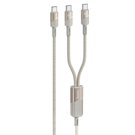 Кабель Hoco U139, 2в1, Type-C to 2хType-C, PD 100W, 1.2m, gold