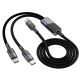 Кабель Hoco U139, 2в1, Type-C to 2хType-C, PD 100W, 1.2m, black