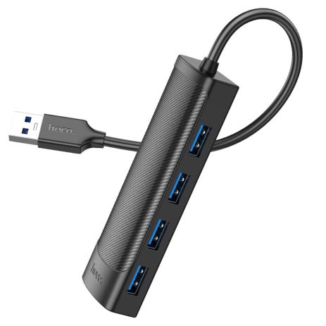 HUB HOCO HB41 USB2.0 converter Black (0.2m/USB to USB 2.0*4)