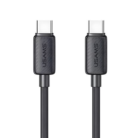 Usams Striped Data Cable US-SJ696 60W Type-C To Type-C-KY Series 2m black