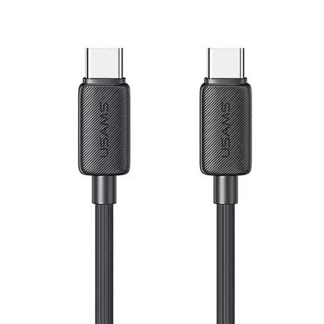 Кабель Usams US-SJ696, 60W, Striped Data Cable, Type-C To Type-C, KY Series, 2M, black Кабель Usams US-SJ696, 60W, Striped Data Cable, Type-C To Type-C, KY Series, 2M, black