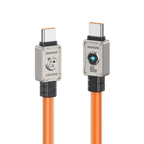 Кабель Usams US-SJ684, Type-C to Type-C, 100W, 1.2m, orange