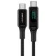 Кабель Acefast C6-03 з дисплеєм, Type-C to Type-C, PD 100W, 2m, чорний