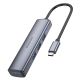 USB Hub Borofone DH12 4-в-1 Type-C to USB3.0*4(L=0.2M) Серый