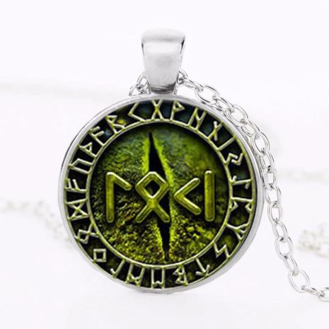 Кулон подвеска глаза змеи Локи с рунами Loki Petite amulet runi талисман зеленый змеиный глаз