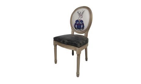 Стул АРТ Олень в свитере КД гевея массив дерева 500x555x960 экокожа коричневая Стул АРТ Олень в свитере КД гевея массив дерева 500x555x960 экокожа коричневая